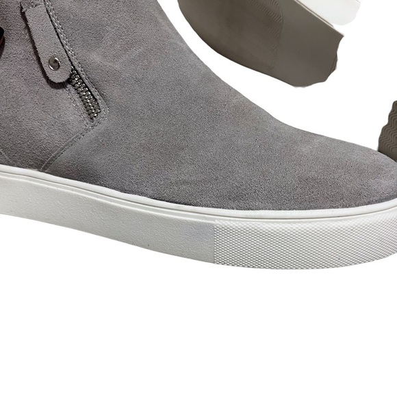 Steve Madden Silat High Top Wedge Sneaker Gray Size 11 Dual aside Zipper - Picture 12 of 12